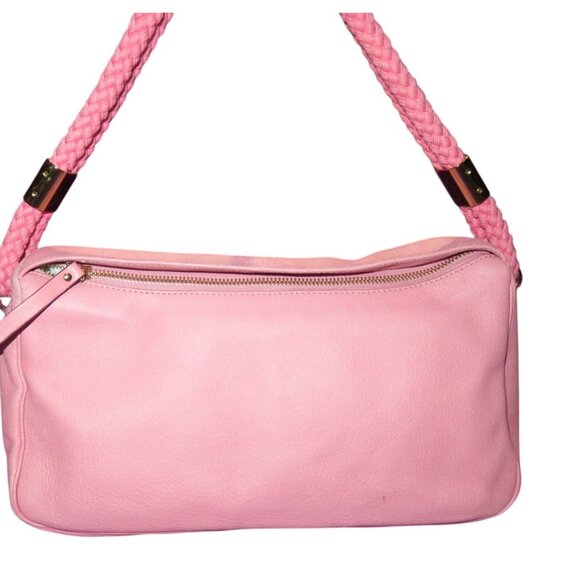 Kate Spade Vintage Pink Leather Braided Handles Shoulder Bag - Picture 2 of 13